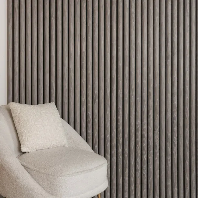 Trepanel Design® Silver on Dark Grey Felt Curve Acoustic Wall Panels