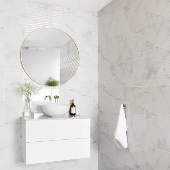 Clovelly White Decor Carrara Marble Effect Gloss Wall Tiles