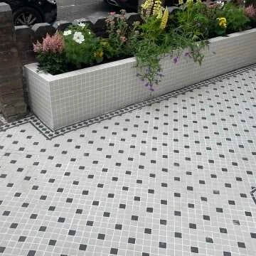 Churchill Snow & Midnight Black and White Matt Mosaic Corner Tiles