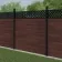 LuxeLine Composite Fence Panel Walnut 6ft High - Lattice Decorative Screen with Aluminium Post