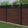 LuxeLine Composite Fence Panel Walnut 6ft High - Jungle Decorative Screen with Aluminium Post