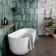 Lazio Green Gloss Brick Effect Wall Tiles
