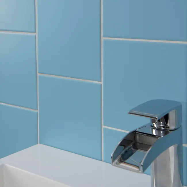 Rico Blue Matt Flat Square Wall Tiles 150x150