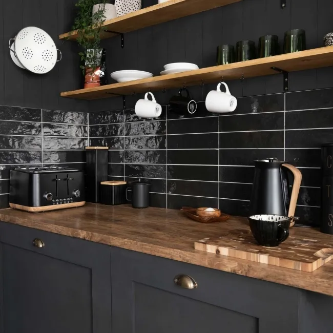 Faith Black Gloss Wall and Floor Tile