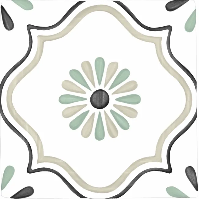 Dante Sand Flower Beige Matt Patterned Wall and Floor Tiles