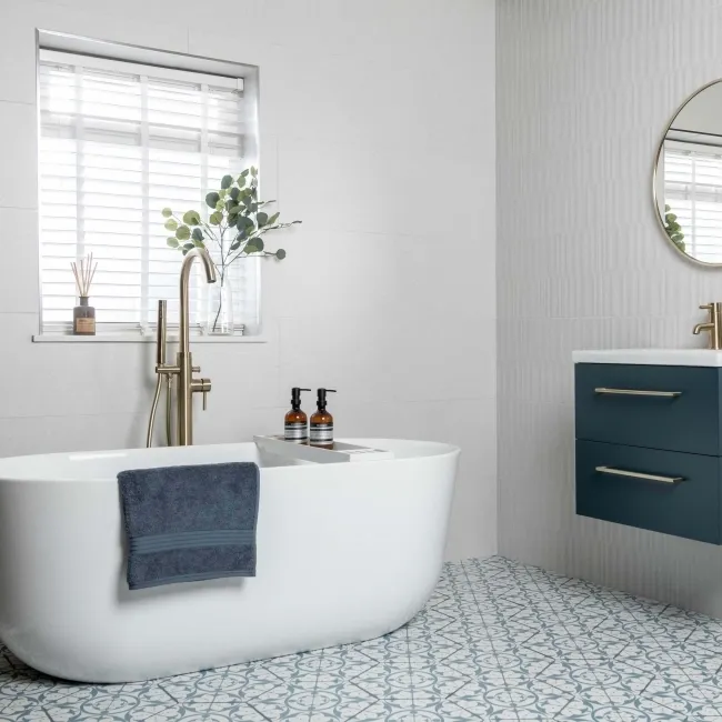 Dover White Matt Stone Effect Wall Tiles