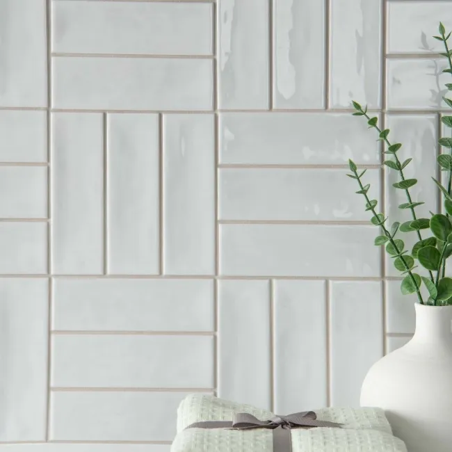 Hamlet White Gloss Brick Wall and Floor Tiles