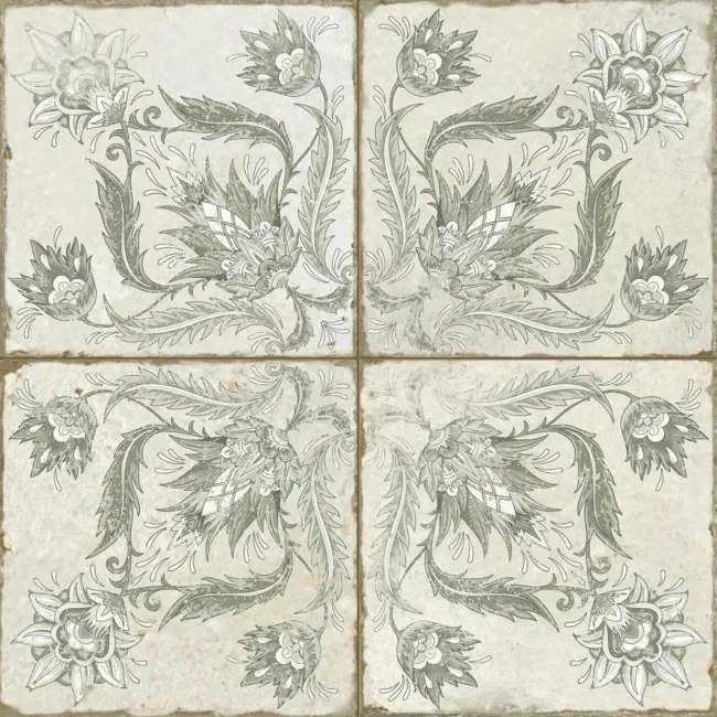 Helix Sage Green Matt Patterned Wall and Floor Tiles