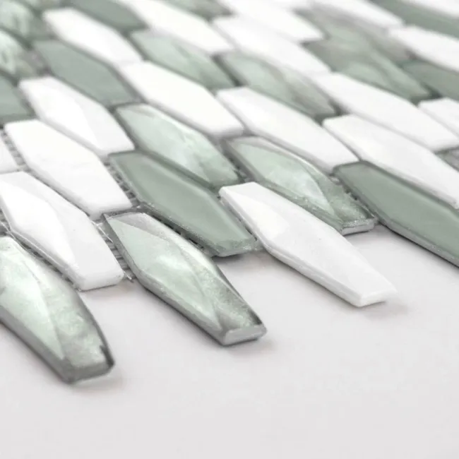 Lozenga Silver Luxe Mosaic Tiles