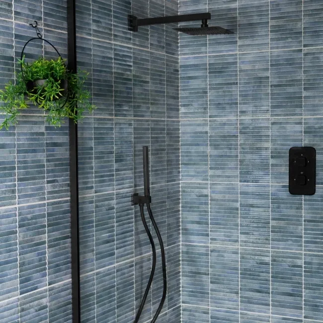 Meraki Blue Gloss Kitt-Kat Mosaic Effect Wall Tiles