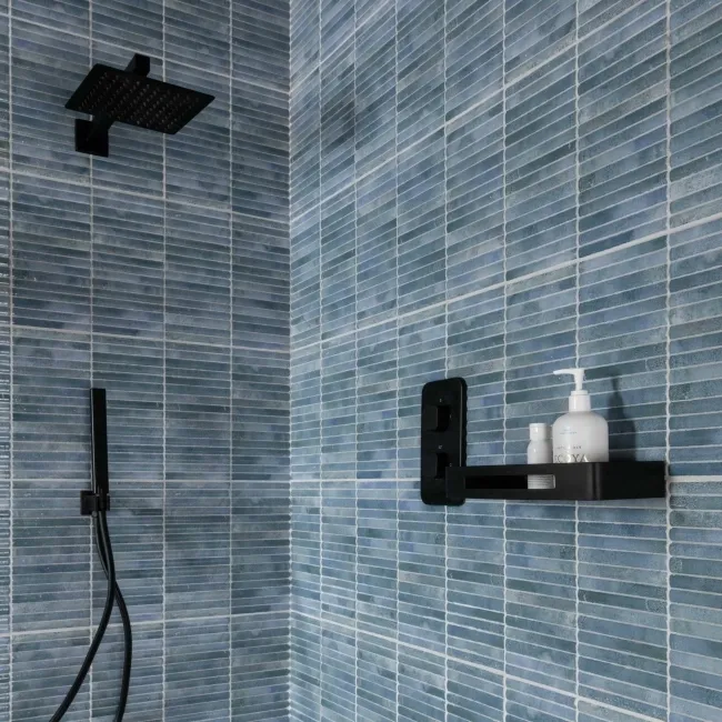 Meraki Blue Gloss Kitt-Kat Mosaic Effect Wall Tiles