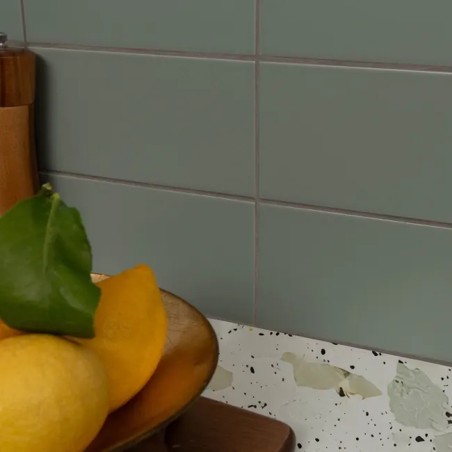 Rico Green Matt Flat Metro Wall Tiles 200x100