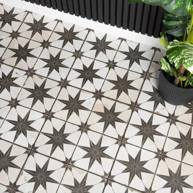 Scintilla Black Star Pattern Tiles
