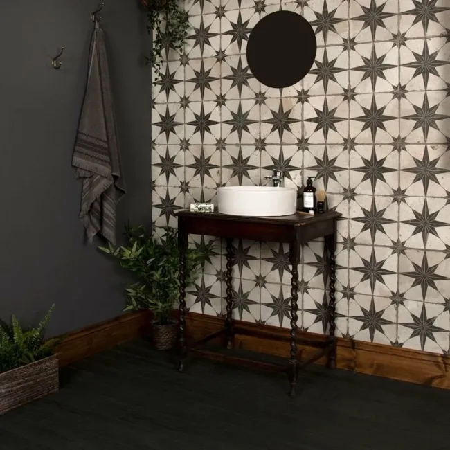 Scintilla Black Star Pattern Tiles