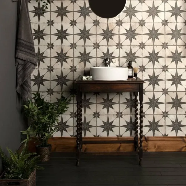 Scintilla Black Star Pattern Tiles