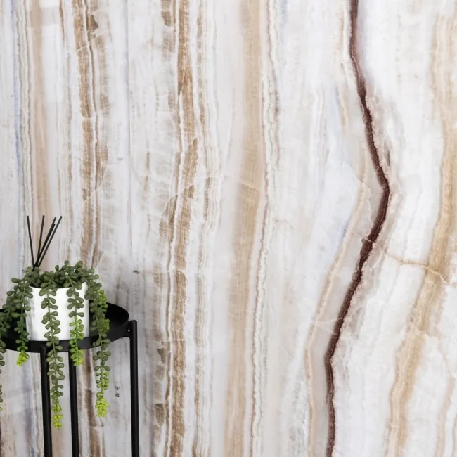 Trepanel Aqua Luxe® Onyx Multicolour Marble Effect Embossed Gloss SPC XXL Wall Panel