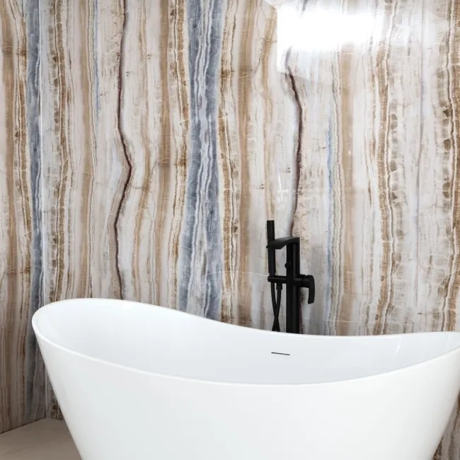 Trepanel Aqua Luxe® Onyx Multicolour Marble Effect Embossed Gloss SPC XXL Wall Panel