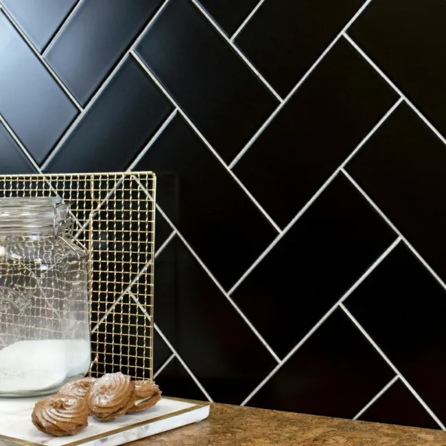 Spellbound Matt Black Brick Tiles