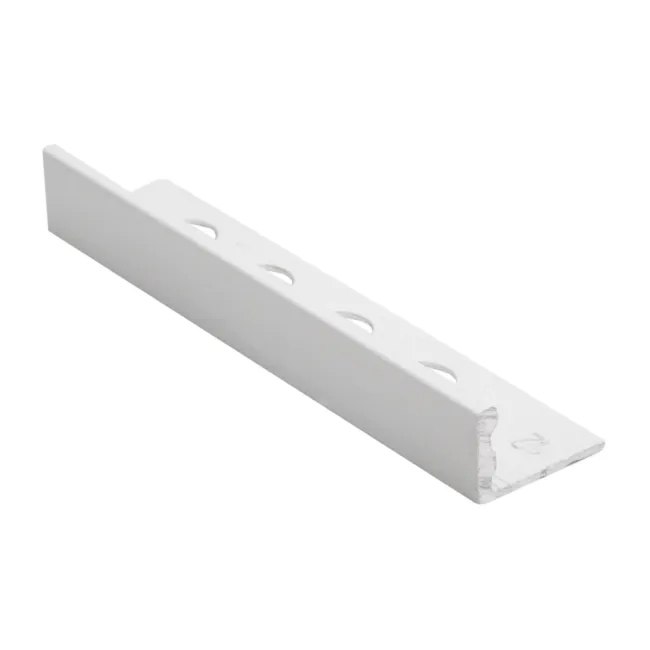 10mm Aluminium Straight Edge White Tile Trim