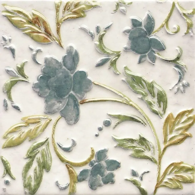 Lucy Flower Embossed Gloss Decor Wall Tiles