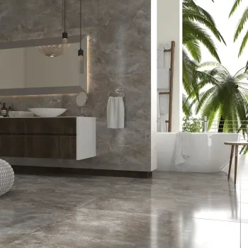 Amazonas Grey Polished Marble Effect Wall and Floor Tiles 1200x600