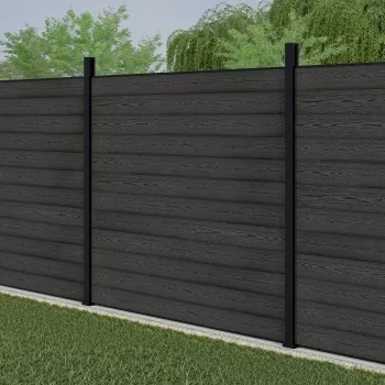 LuxeLine® Dark Grey Composite Fence Panel with Aluminium Post 6ft