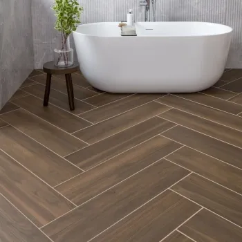 Heartwood Coffee Brown Matt Rectified Wood Effect Floor Tiles 888x220