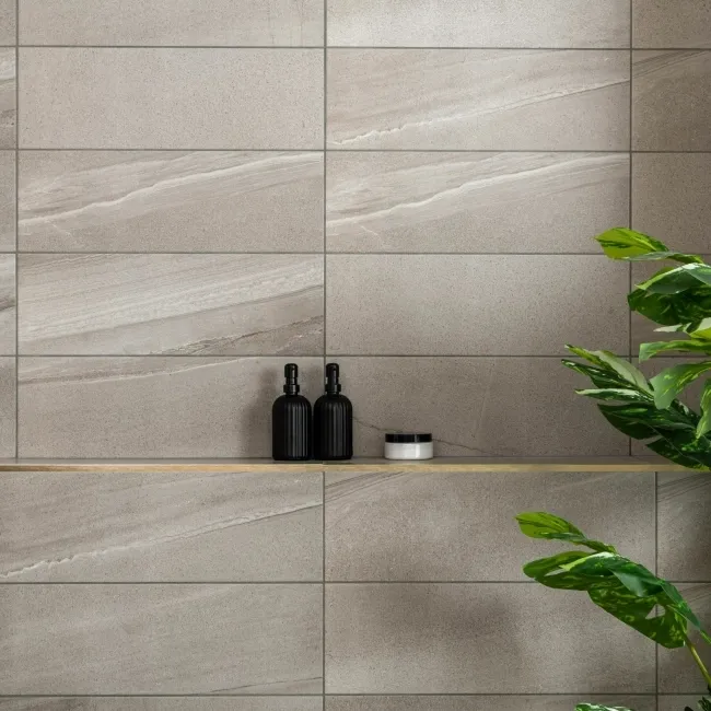 Burlington Taupe Grey Stone Effect Wall Tiles 600x200