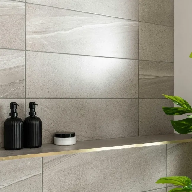Burlington Taupe Grey Stone Effect Wall Tiles 600x200