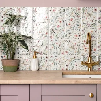 Lucy Garden Gloss Multicolour Patterned Porcelain Wall Tiles