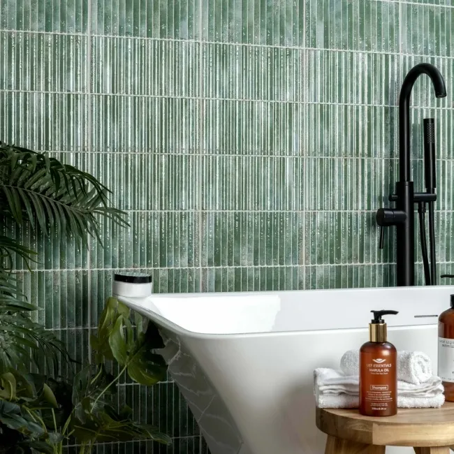 Meraki Turquoise Green Gloss Kitt-Kat Mosaic Effect Wall Tiles