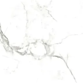 Modern Statuario Polished Marble Effect Tiles 600x600