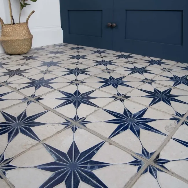 Cinders® Lux Star Azure Layer Tech Pattern Tiles