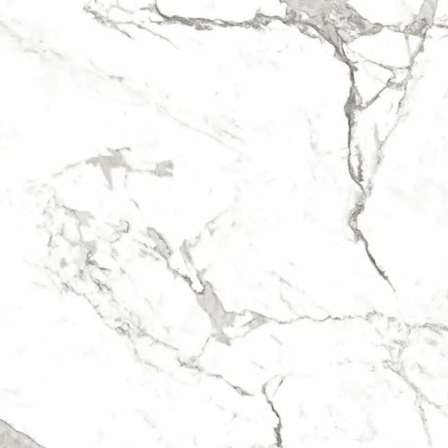 Modern Statuario Polished Marble Effect Tiles 600x600