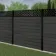 LuxeLine Composite Fence Panel Dark Grey 6ft High - Lattice Decorative Screen with Aluminium Post