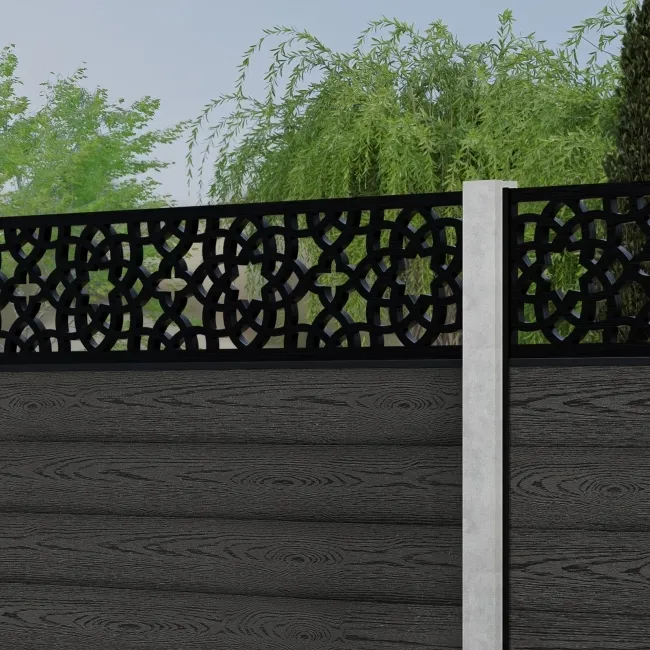 LuxeLine Composite Fence Panel Dark Grey - Moroccan Decorative Screen for Own Post
