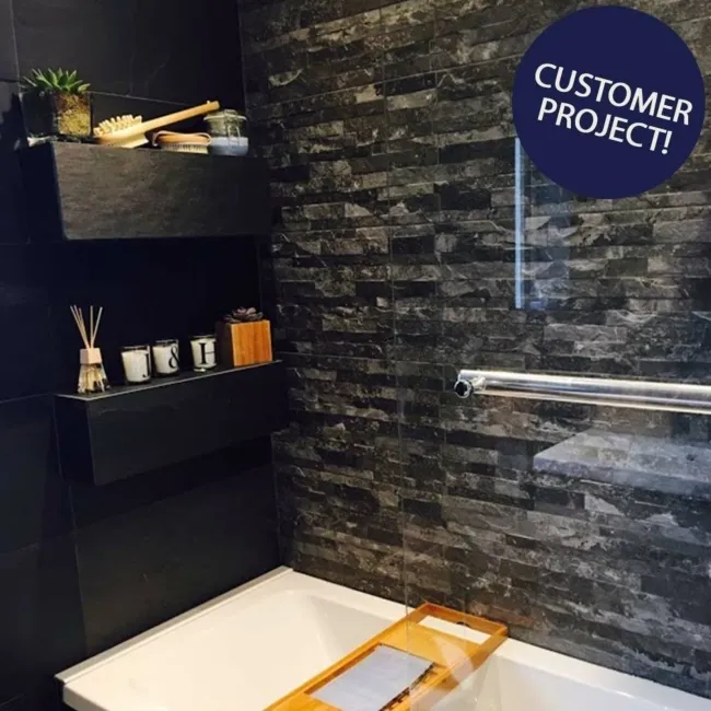 Vesuvius Charcoal Split Face Effect Tiles