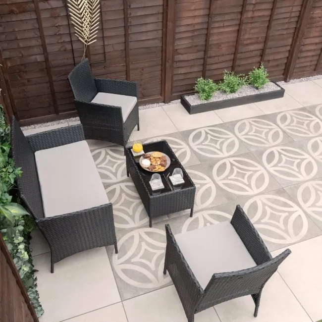 Leinz Grey Stone Effect 20mm Porcelain Paving Slabs