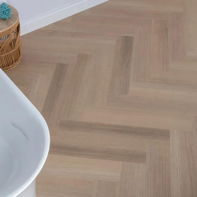 Trepanel Lux Light Oak LVT Wood Effect Herringbone SPC Vinyl Flooring