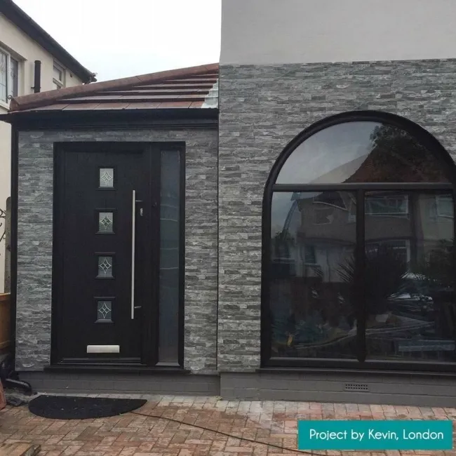 Vesuvius Charcoal Split Face Effect Tiles