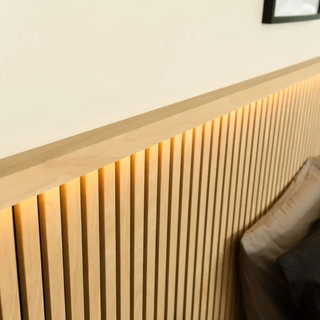 Trepanel® Oak Wood Acoustic Wall Panel Trims with Lighting Option