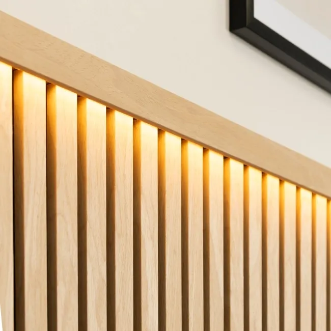 Trepanel® Oak Wood Acoustic Wall Panel Trims with Lighting Option