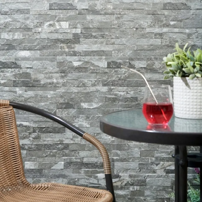 Vesuvius Charcoal Split Face Effect Tiles