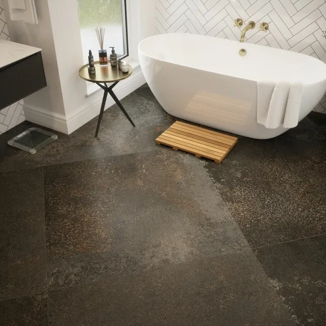 Yuri® Basalt Dark Grey 90% Recycled Stone Effect XL Tiles