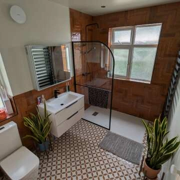 Westminster White and Orange Matt Patterned Wall and Floor Tiles