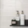 Ribbon Antique White Ridged Effect Ceramic Gloss Wall Tiles