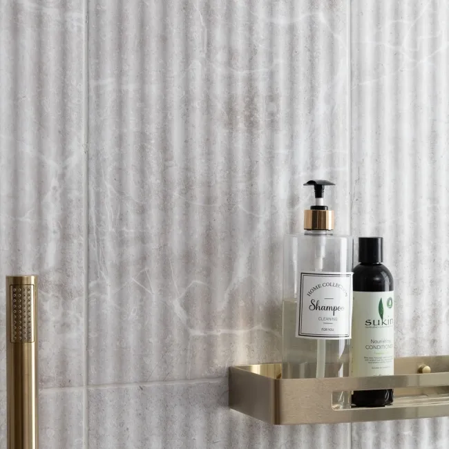 Clovelly Light Grey Decor Marble Effect Matt Wall Tiles