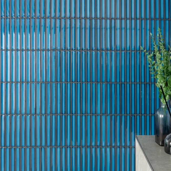 Spirit Marine Blue Gloss Kitkat Mosaic Porcelain Wall Tiles