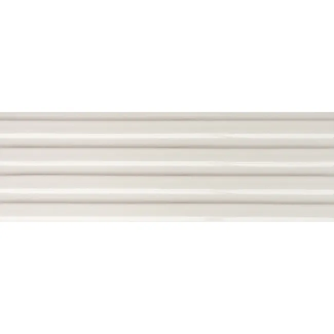 Ribbon Antique White Ridged Effect Ceramic Gloss Wall Tiles