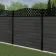 LuxeLine Composite Fence Panel Dark Grey 6ft High - Curve Top Lattice Decorative Screen with Aluminium Post
